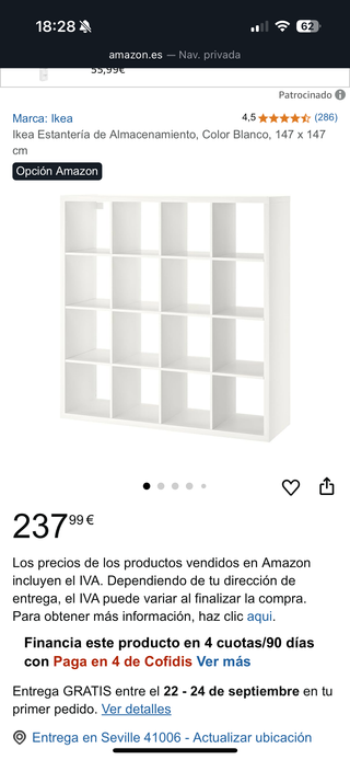 Estantería 16 huecos Ikea Blanca
