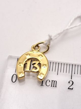 Colgante Herradura Oro 18K con Número 13