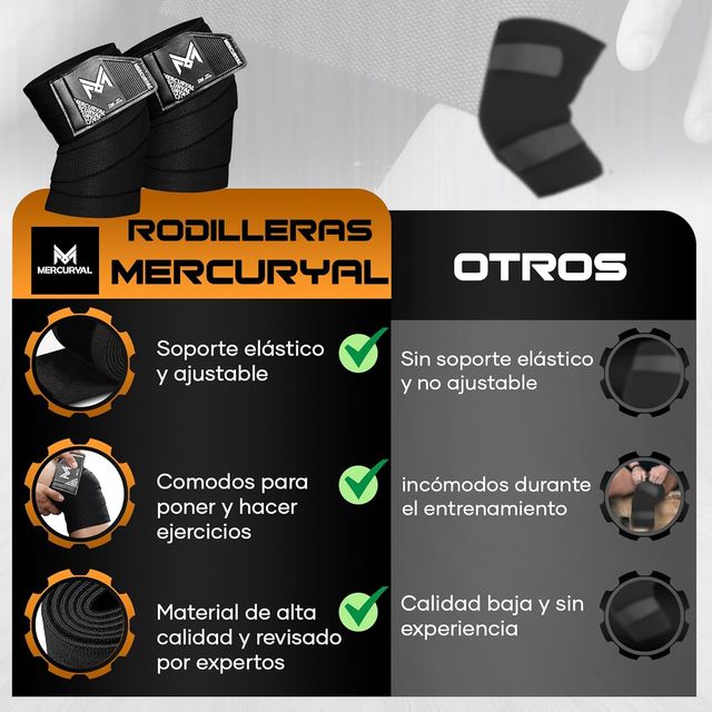 Rodilleras Powerlifting 2M, Soporte Extra