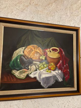 Cuadro Bodegón con Frutas y Pan
