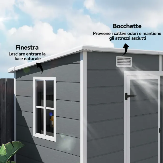 Casetta da Giardino in Resina con Pavimento, 2 Por