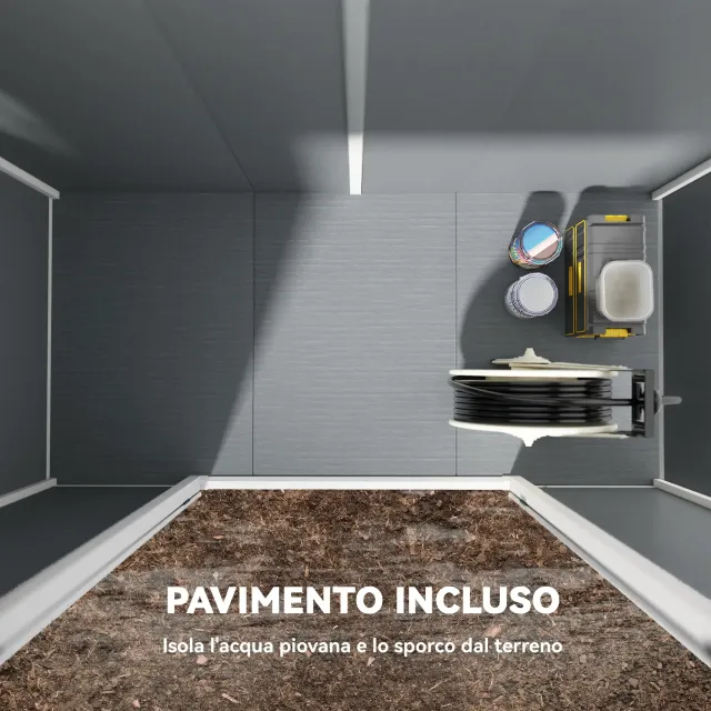 Casetta da Giardino in Resina con Pavimento, 2 Por