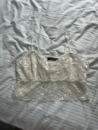 Bralette Lefties XS encaje blanco