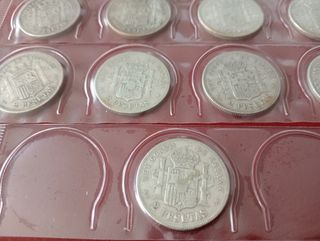 Conjunto 9 monedas plata 2 pesetas España 