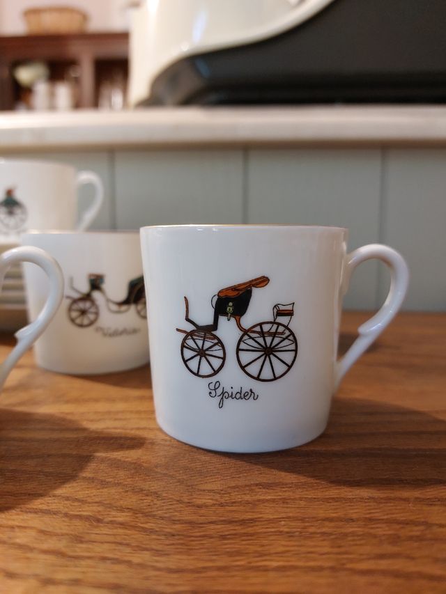 Juego 6 Tazas Café Bidasoa Carruajes Porcelana