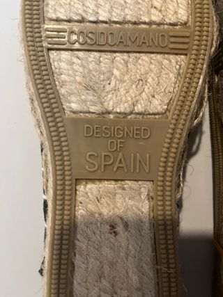 5 Pares Sandalias Esparto Beige y Verde Talla 40