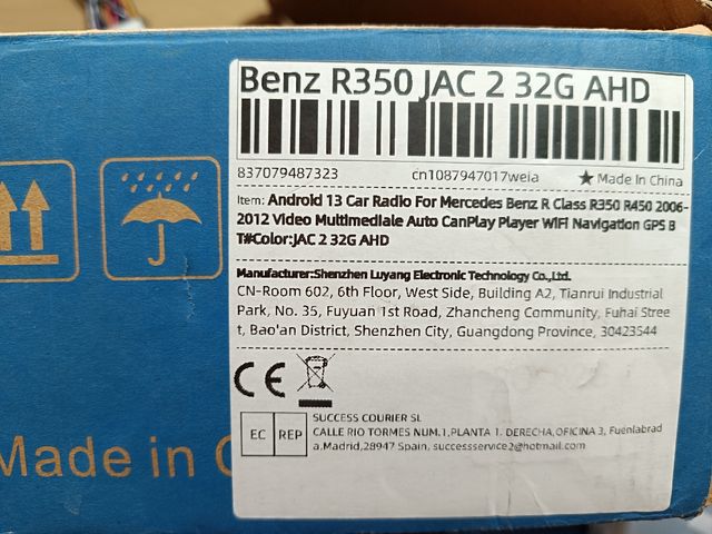 Radio Android 13 para Mercedes Benz R350 R4