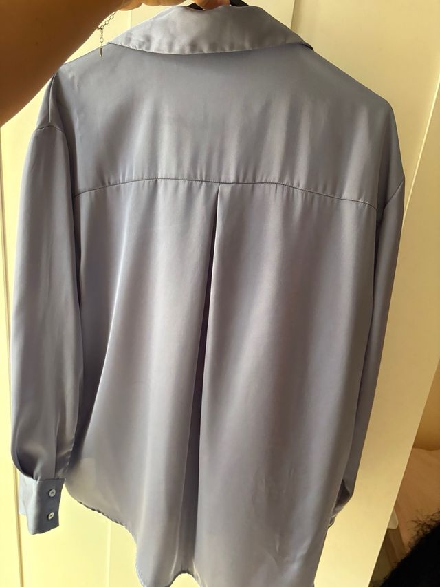 Camisa Stradivarius S/36 Azul Raso Suave