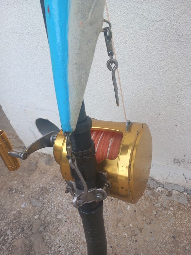 Carrete Penn International II Dorado y caña Shiman