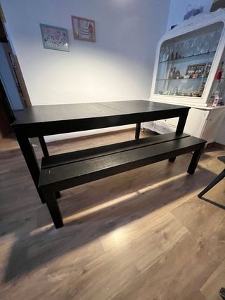 Mesa y banco IKEA negro