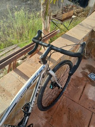 Bicicleta de montaña/gravel plateada