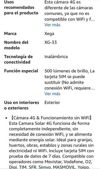 Cámara Vigilancia Solar 4G XEGA