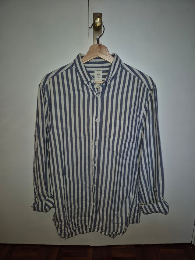 Camisa H&M Rayas Azules Talla M