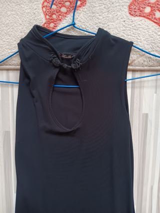 Vestido largo negro estilo chino