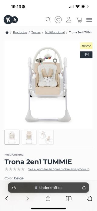 Trona Kinderkraft Tummie 2en1 Beige
GEMELAR