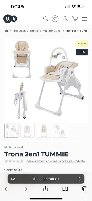 Trona Kinderkraft Tummie 2en1 Beige
GEMELAR