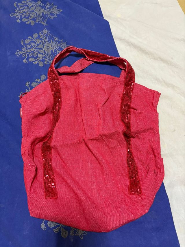 Bolsa Tote Roja con Lentejuelas