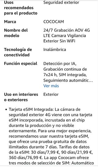Cámara de vigilancia exterior con panel solar