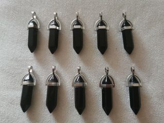 todos 8 colgantes hexagonal chakra Negro