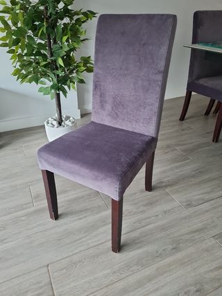 Sillas comedor terciopelo. 6 sillas total 360 Euro