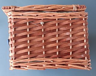 Cesta de Picnic Mimbre y Cuero Azul