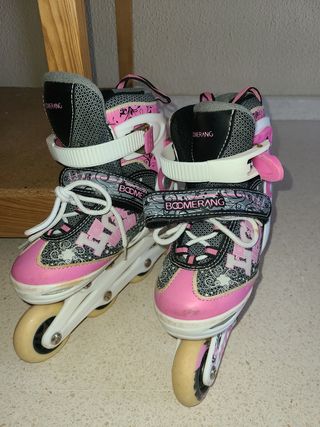 Patines 2 pares en línea infantiles rosas y lilas
