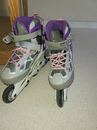 Patines 2 pares en línea infantiles rosas y lilas