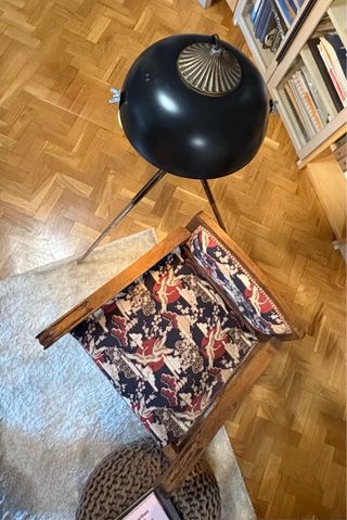 Lámpara de pie o mesa retro alemana de metal negra
