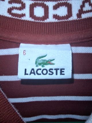 Polo Lacoste Rayas Rojas Talla XL