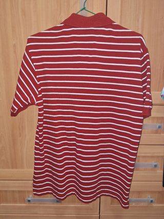 Polo Lacoste Rayas Rojas Talla XL