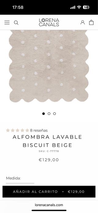 Alfombra infantil lavable rosa lunares 100%algodón