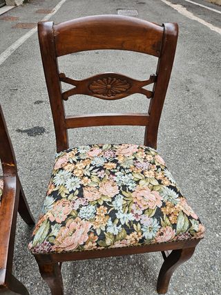 Coppia Sedie Antiche Noce Epoca 1820 Restaurate