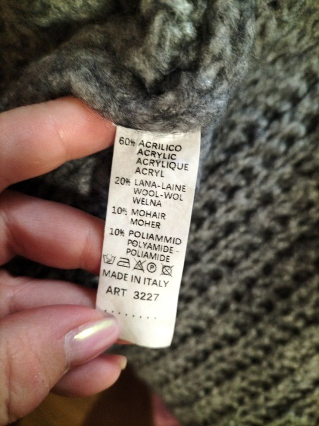 Cardigan smanicato lungo misto lana grigio