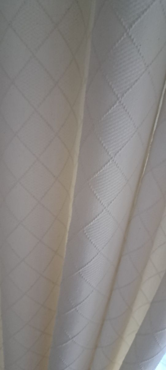 Caídas y bandó beige/blanco roto algodón