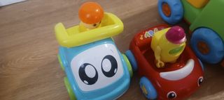 Lote de 6 coches y barco de juguete
