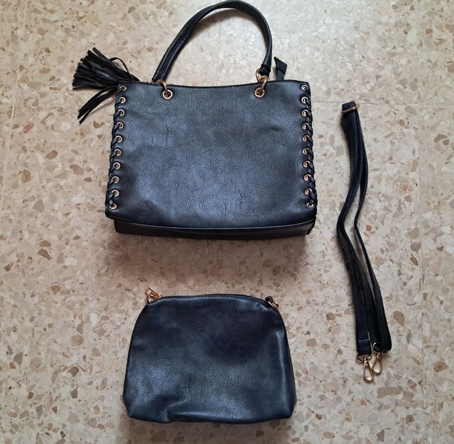 Bolso Mujer Negro con Tassel y Correa