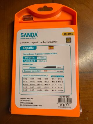 Juego de destornilladores SANDA 33 piezas
