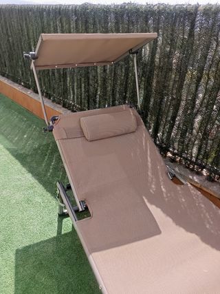 Hamaca de jardín beige y gris