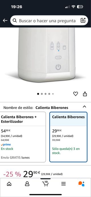 Calienta biberones Chicco