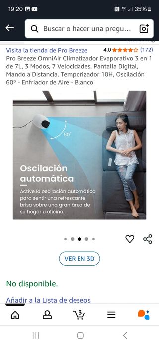 Climatizador evaporativo ventilador Enfriador Aire