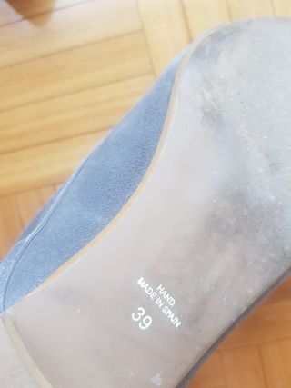 Botines grises piel y pelo talla 39