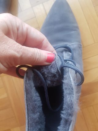 Botines grises piel y pelo talla 39
