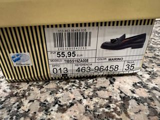 Mocasines azul marino con borlas Talla 35