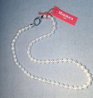 Collar Majorica Perlas Blancas Plata 6mm