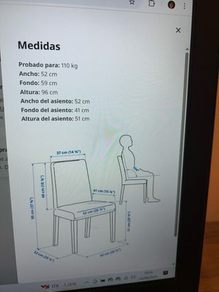 Sillas BERGMUND Ikea Funda Beige 2 unidades