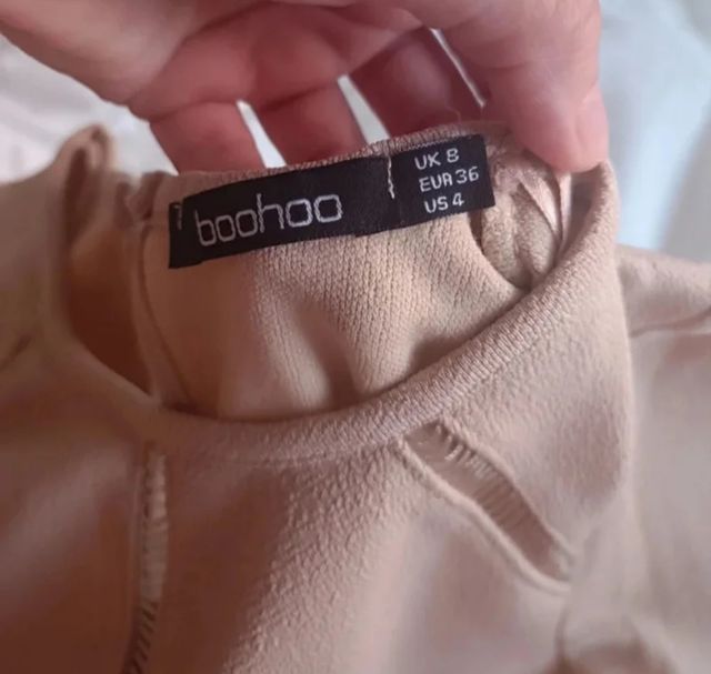 Vestido beige manga media