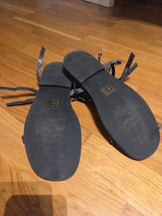 Sandalias romanas Les Tropeziennes plateadas T.40