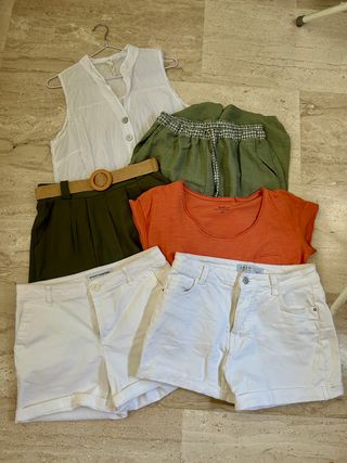 Lote Ropa Mujer: Verde, Naranja, Blanco