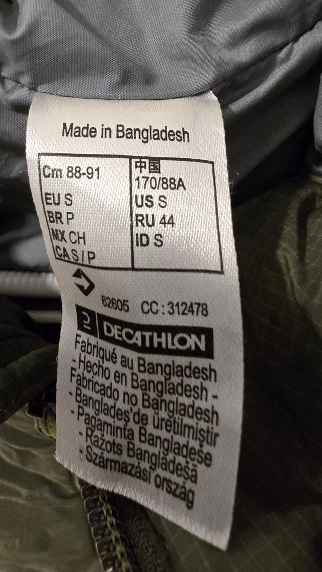 Chaqueta acolchada fina verde