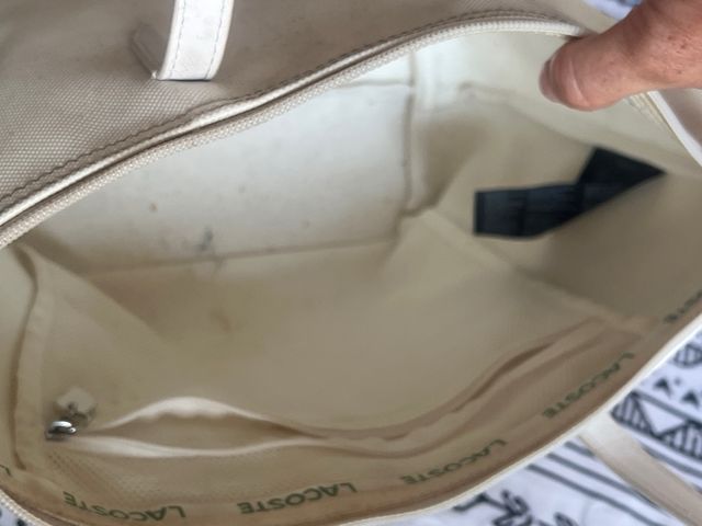 Bolso Lacoste Blanco Original